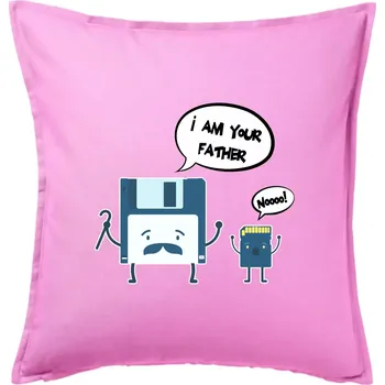 Polštář I am your father SD karta - Polštář 50x50 - 50x50 - Pouze potah ( Růžová )