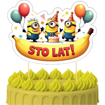 Obraz ZÁPICH DO DORTU Všechno nejlepší k narozeninám Mimoni , ozdoby na dort 2