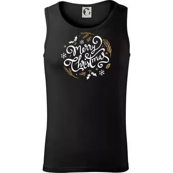 Pánské termoprádlo Merry christmas - nápis kulatý - Tílko pánské Core - M ( Černá )