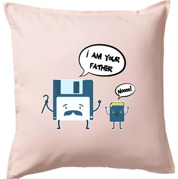 Polštář I am your father SD karta - Polštář 50x50 - 50x50 - Pouze potah ( Světle růžová )