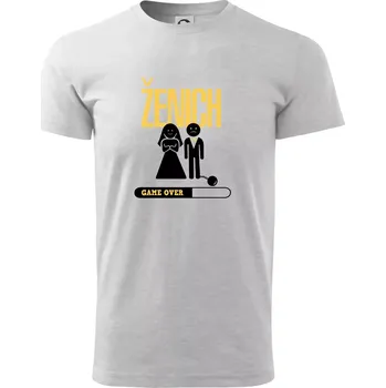 Drink team ženich - Triko extra velké (5-8XL) - 7XL ( Světlešedý Melír )