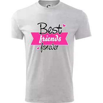 Chlapecké tričko Best friends stuha - Tričko dětské bavlněné - 98 cm / 2 roky ( Světlešedý Melír )