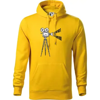 Pánská mikina Legenda za kamerou - Mikina pánská Cape s kapucí - 4XL ( Žlutá )