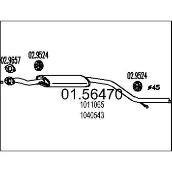 Tlumič výfuku Střední tlumič výfuku MTS 01.56470