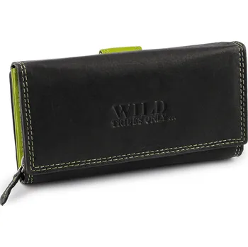 Peněženka Dámská kožená peněženka 9,5x17 cm, barva 4 černá zelená