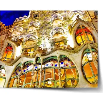 Plakát Sablio Plakát Barcelona Gaudi Casa Batllo 1 - 60x40 cm