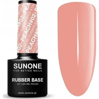 Přípravek na nehty Sunone Rubber Base Peach #02 5 g kaučuková báze na nehty