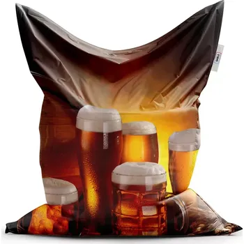 Sedací pytel Sablio Sedací vak Classic Krýgly s pivem - 200x140 cm