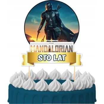 Obraz ZÁPICH DO DORTU Narozeninový Sto let MANDALORIAN STAR WARS POSTAVY TOPPERY 3