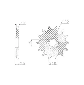 Řetězová sada pro motocykl řetězové kolečko pro sekundární řetězy typu 420, SUNSTAR (14 zubů)