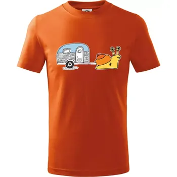 Chlapecké tričko Šnečí obytňák - Tričko dětské bavlněné - 146 cm/10 let ( Oranžová )