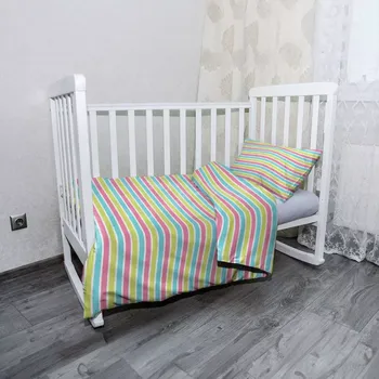 Povlečení Sablio Mikroplyšové dětské povlečení do postýlky Proužky - 100x135 / 40x60