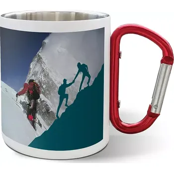 Sablio Kovový hrnek s vlastním potiskem a karabinou