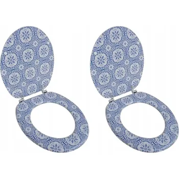 WC sedátko WC sedátko VidaXL 11 bílé, modré MDF