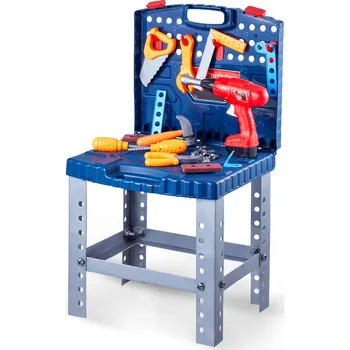 Dětská pracovní dílna 56 dílů s realistickým nářadím a elektrickou vrtačkou