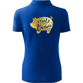 Dámská košile Zlaté prasátko - Polokošile dámská Pique Polo - 3XL ( Královská modrá )