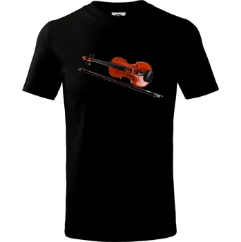 Chlapecké tričko Housle fotka - Tričko dětské bavlněné - 98 cm / 2 roky ( Černá )
