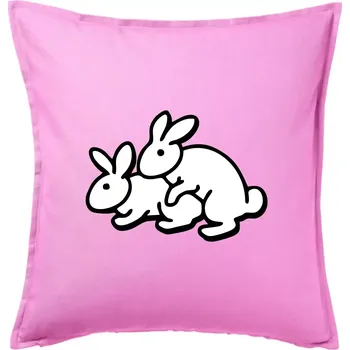 Polštář Dupající králící - Polštář 50x50 - 50x50 - Pouze potah ( Růžová )