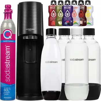 Výrobník sody Sada pro přípravu sody výrobník sody SodaStream Terra Black 4 lahve + 6x nápoje