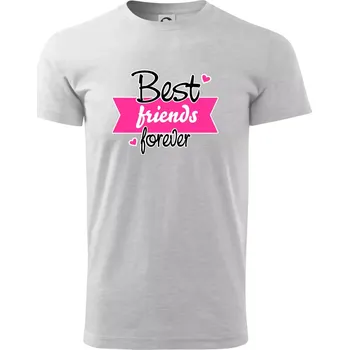 Pánské tričko Best friends stuha - Triko extra velké (5-8XL) - 6XL ( Světlešedý Melír )