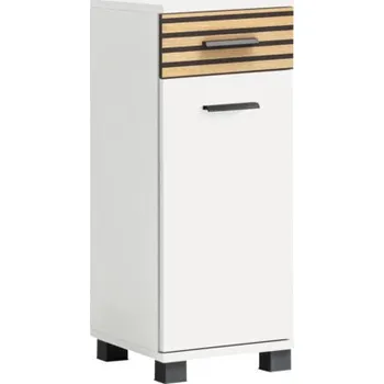 Koupelnový nábytek Skříňka nízká Möbelpartner Katta dřevodekor bílá 30,3 x 75,3 x 32,6 cm