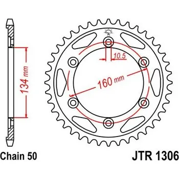 Řetězová sada pro motocykl Řetězová rozeta JT JTR 1306-43 43 zubů, 530