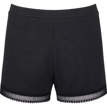 Dámské pyžamo Dámské pyžamové šortky GO Ribbed Short - BLACK - černé 0004 - SLOGGI BLACK S