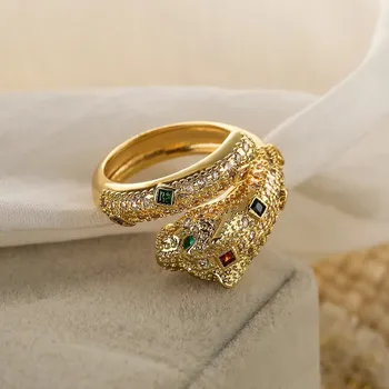 Prsten Vintage prsten leopard s kamenem | šperk - 13177