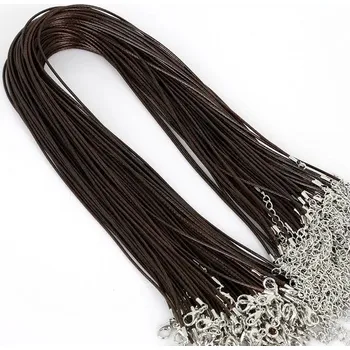 Náhrdelník Šňůrka na přívěsek 45 cm | výroba šperků 10 ks - tmavě hnědá