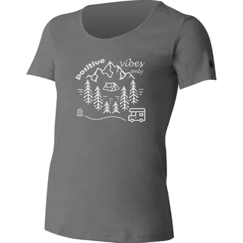 Lasting dámské bambusové triko BEAT šedé s tiskem Velikost: S