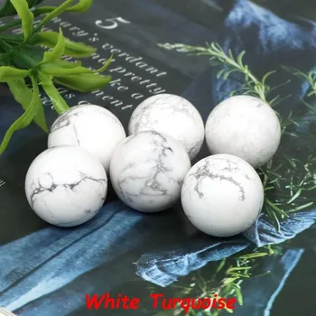 Náhrdelník Mini koule z přírodního krystalu | korálky, náhrdelník - Bílá tyrkysová , 1 KS