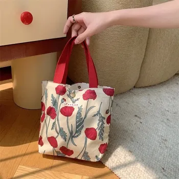 Kabelka Plátěná květinová mini kabelka | dámská taška - D l