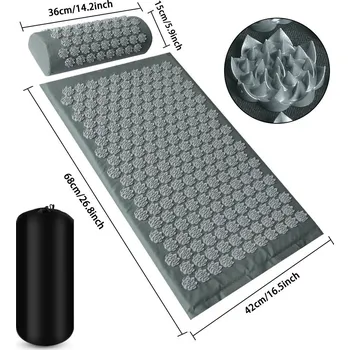 Masáž Masážní akupresurní podložka jóga | polštář 3 ks - Šedý oblek