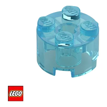 Stavebnice LEGO LEGO® Dílky LEGO KOSTKA KRUHOVÁ 2x2 průhledná / 3941 - 39223 Barva: Světle-Modrá-Průhledná 3941