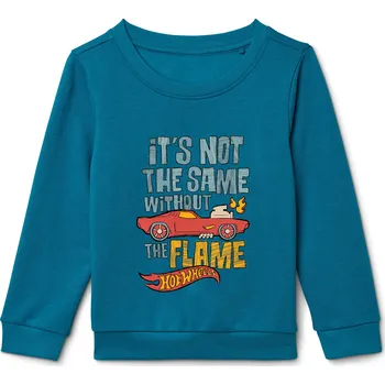 Chlapecké oblečení 718792 - Tchibo - Dětská mikina »Hot Wheels« - pro kluky - vel. 134/140 - barva: modrá/s potiskem