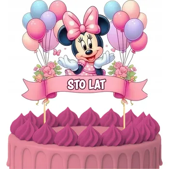 Obraz ZÁPICH DO DORTU Narozeninový Sto let Minnie Mouse MIKI POSTAVY TOPPERY 2