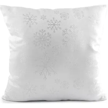 Vánoční dekorace Vánoční povlak na polštář s jemným lurexem 40x40 cm Varianta: 1 bílá stříbrná, Balení: 1 ks
