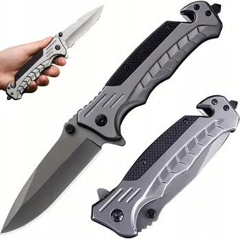 Kuchyňský nůž NŮŽ S ROZBÍJEČEM SKLA Z NEREZOVÉ OCELI PRO KEMPINK, PIKNIK, RYBAŘENÍ