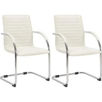 Barová židle LRCZ Sada 2 návštěvnických židlí Tira imitace kůže Barva: černá/černá