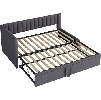 Postel Jednolůžková dřevěná postel Arhatreya 90x200 cm šedá