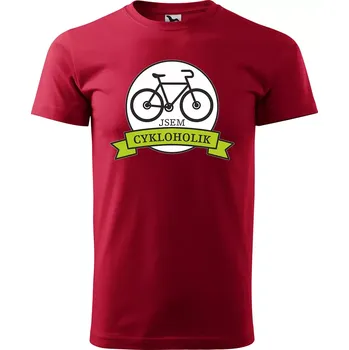 Sablio Tričko s potiskem Jsem cykloholik - červené S