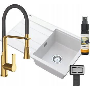 Granitový dřez Jednokomorový dřez Granitan TIMOR, granit bílý