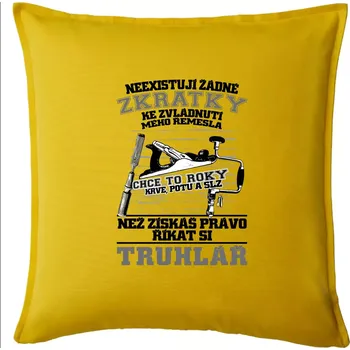 Polštář Truhlář zkratky - Polštář 50x50 - 50x50 - Pouze potah ( Žlutá )