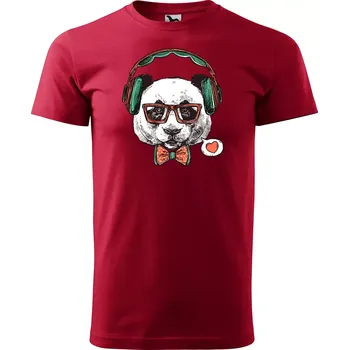 Pánská móda Sablio Tričko s potiskem Panda - červené M