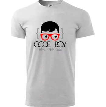 Code Boy - Triko extra velké (5-8XL) - 7XL ( Světlešedý Melír )