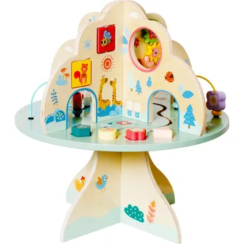 Dřevěná hračka Dřevěný Senzorický Manipulační Stolek ve Tvaru Stromu pro Děti