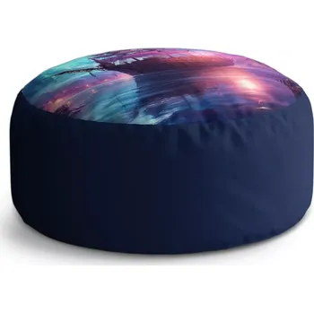 Taburet Sablio Taburet Circle Magická plachetnice pod měsícem: 38x48 cm