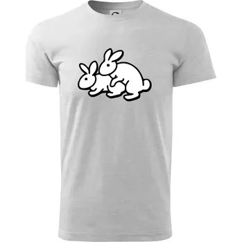 Dupající králící - Triko extra velké (5-8XL) - 8XL ( Světlešedý Melír )