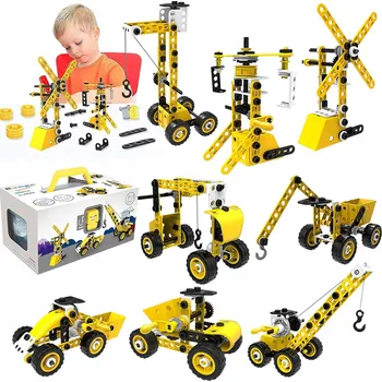 ostatní stavebnice Stavební stroje 8v1, 8 balení Stavebnice, 100 dílků, dárek
