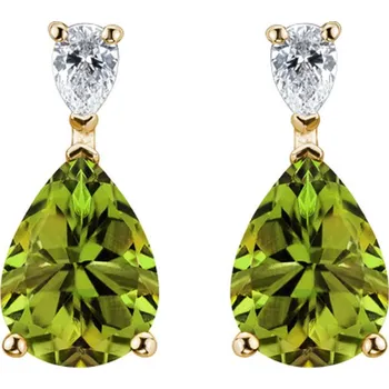 Náušnice Náušnice s diamantem a peridotem Whispers of Light